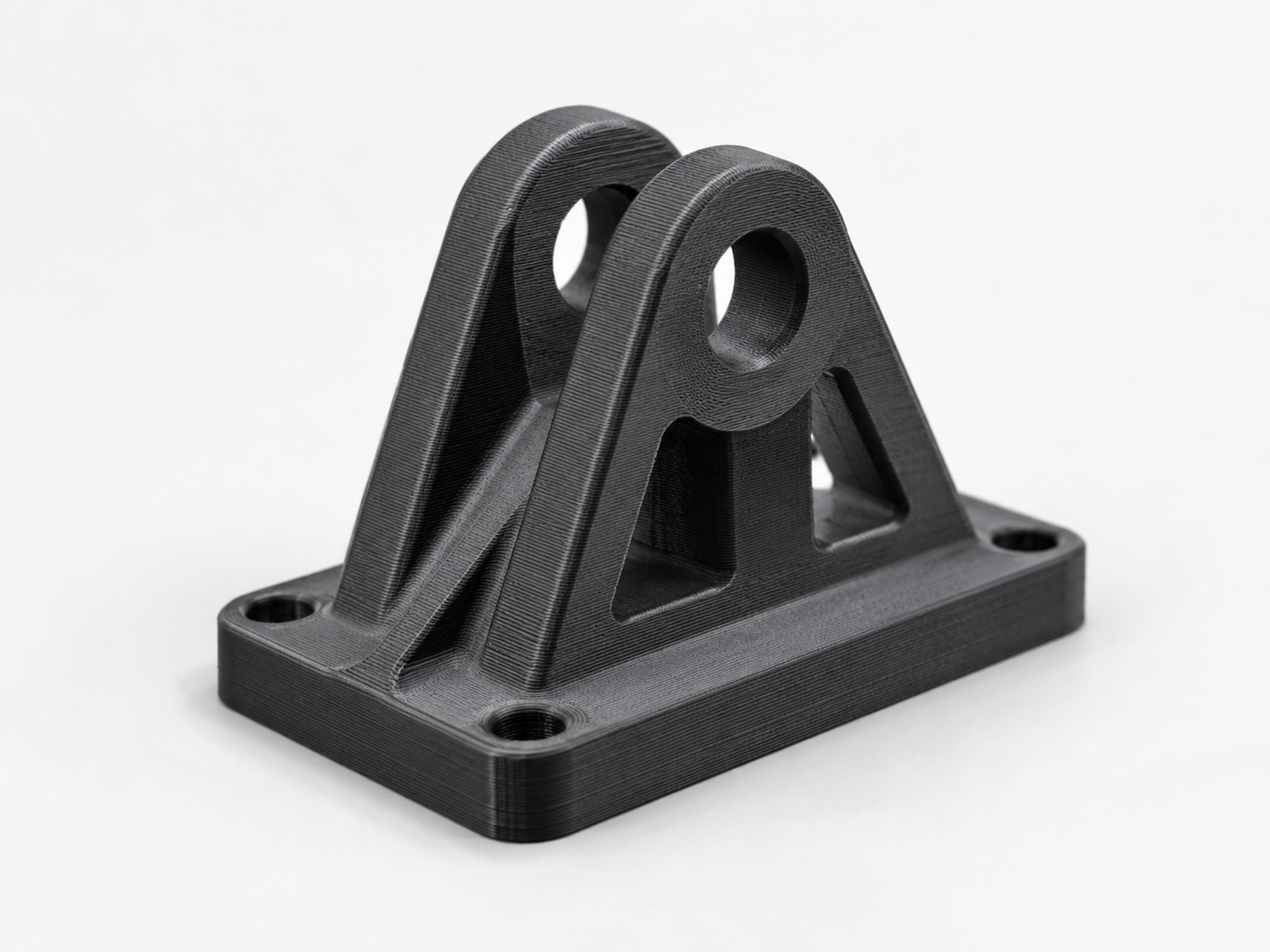 Rigid black 3D printed functional bracket